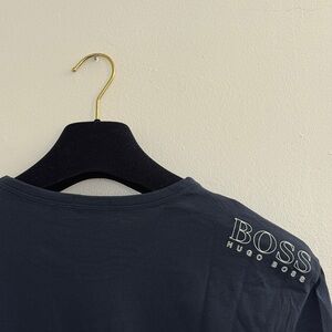 Hugo Boss Men's Navy Long Sleeve T-Shirt Made in Peru